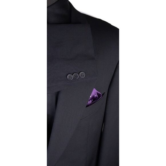 MANI Vintage Sport Coat Men Size 44R/S Solid Black 2 Button Wool Blazer - Picture 7 of 15